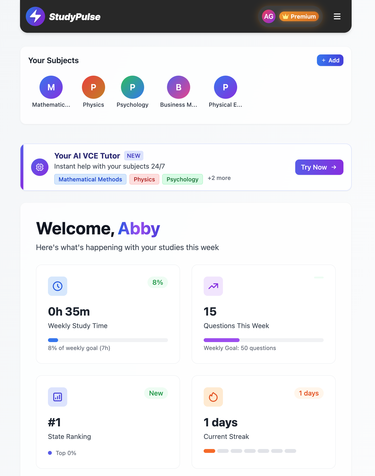 StudyPulse Dashboard